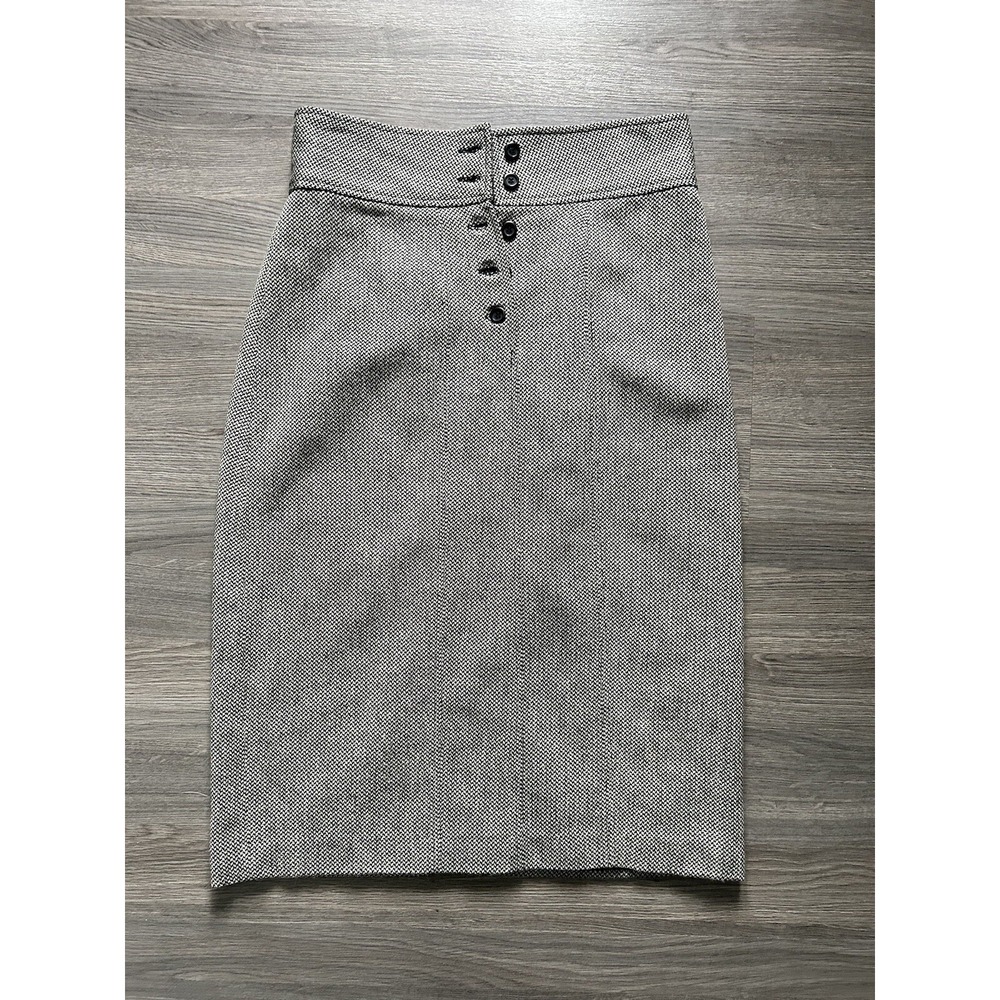 Mario Serrani Women's Wool Skirt Size 4 Small Gray Button Up